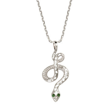 Serpentina Emerald Sterling Silver Necklace, 7 of 10