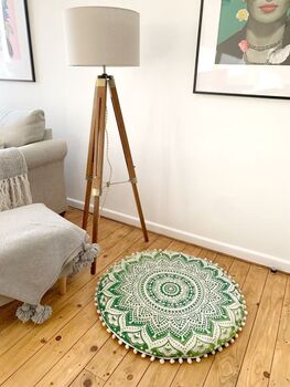 Round Ombre Mandala Floor Cushion Cover, 6 of 7