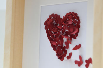 Ruby Wedding Anniversary Framed 3D Butterfly Heart, 6 of 10