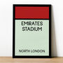 Emirates Stadium Monopoly Arsenal Football Print, thumbnail 1 of 2