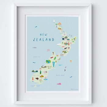 Map Of New Zealand Art Print, 2 of 3