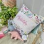 Multi Coloured Dinosaur Name Cushion, thumbnail 5 of 5