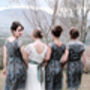 Winter Blue And Chocolate Lace Bridesmaid Dresses, thumbnail 2 of 8