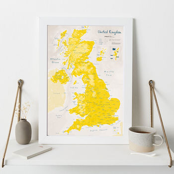 Map Of UK Art Print, 9 of 12