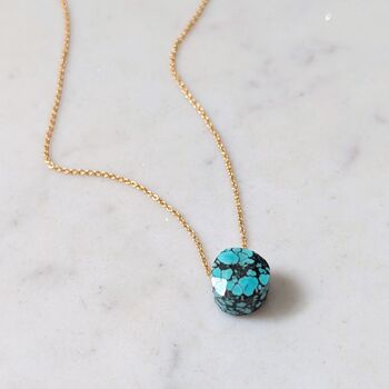 Turquoise Teardrop December Birthstone Necklace, 5 of 7