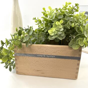 Personalised Wooden Pot Planter, 9 of 12