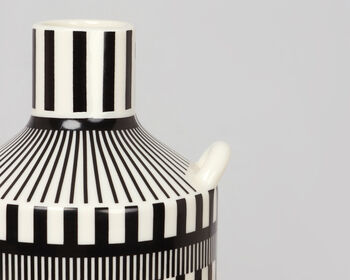 G Decor Lagos Black White Stripe Abstract Pattern Vase, 3 of 7
