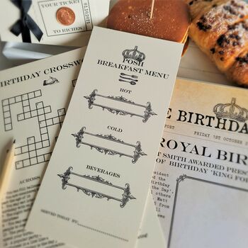 Personalised Posh Birthday Breakfast In Bed Kit, 4 of 12