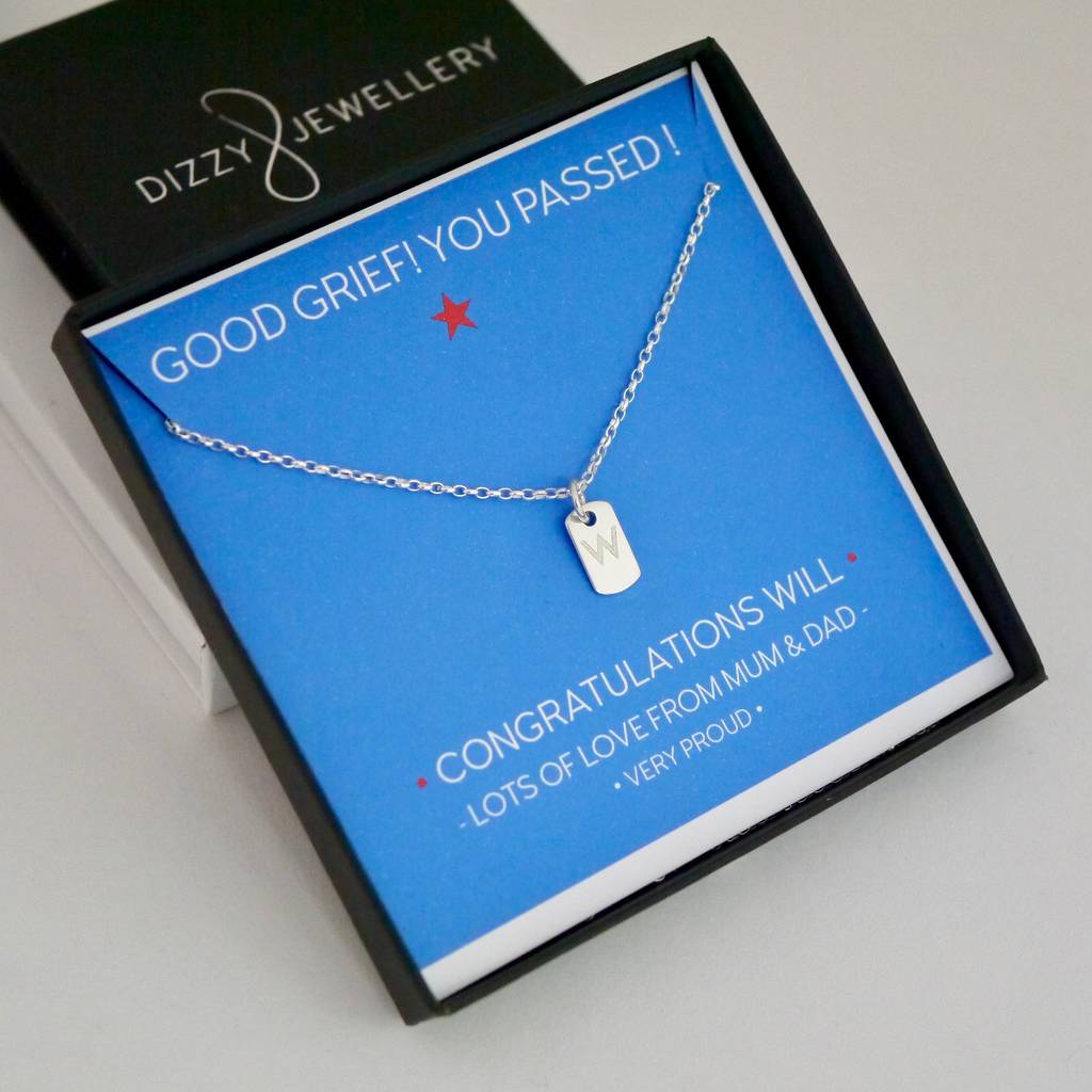 Congratulations Tag Necklace Gift By Dizzy