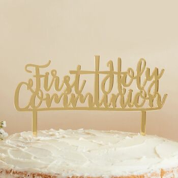 First Holy Communion Gold Acrylic Cake Topper, 3 of 3