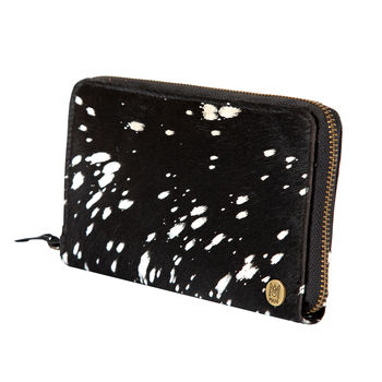 Ladies Pony Hair Leather Purse In Black And Silver, 3 of 6