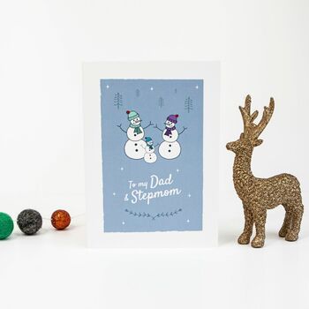 'To My Dad And Stepmom' Christmas Card Snowmen, 4 of 10