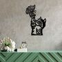 Metal Cat And Butterfly Garden Wall Art; Birthday Gift, thumbnail 1 of 10