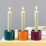 Reversible Candle And Tealight Holder Glass Three Colours, thumbnail 6 of 12