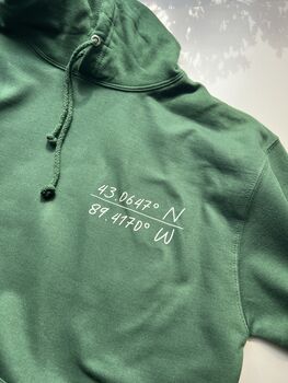 Personalised Coordinates Hoodie – Anniversary Or Wedding Gift, 2 of 12