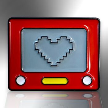 Red Etch A Sketch With Heart Valentine's Day Enamel Pin, 3 of 8