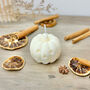 White Carved Pumpkin Candle And Halloween Decoration, thumbnail 5 of 8