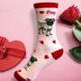I Love Pugs Socks Novelty Dog Lover Gift, thumbnail 1 of 6