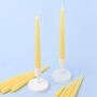 G Decor Pack Of 10 Or 20 Matte Yellow Dinner Candles, thumbnail 1 of 3