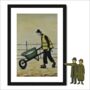 Framed 'Wheelbarrow Man' A4 Lowry Style Art Print, thumbnail 1 of 2