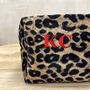 Embroidered Leopard Print Make Up Bag, thumbnail 2 of 2