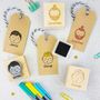 Personalised Man Boy Character Rubber Stamp, thumbnail 1 of 6