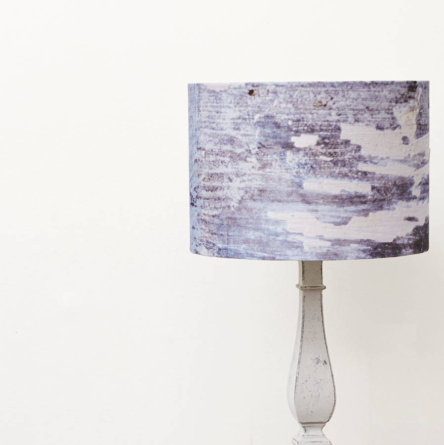 Blue Linen Drum Lampshade By Ruth Holly