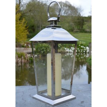 Silver Stainless Steel Candle Lantern, 2 of 7