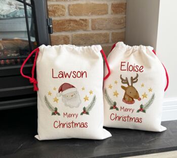 Santa Or Reindeer Christmas Sack, 2 of 2