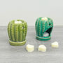 Green Cactus Wax Melt Burner And Wax Melt Gift Set, thumbnail 2 of 8