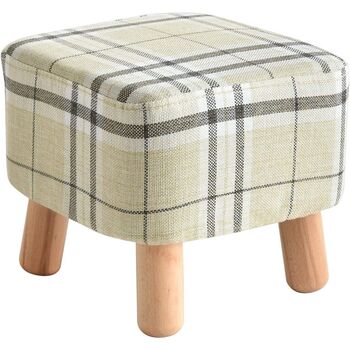 Wooden Footstool Ottoman Pouffe Padded Stool Chair, 10 of 12