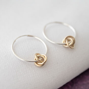 9ct Gold And Silver 30th Birthday Hoop Earrings, 7 of 10