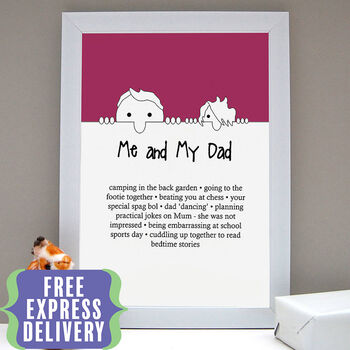 Personalised Dad And Child's Family Gift Print, 2 of 8