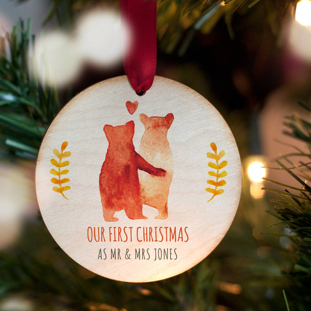 personalised first christmas bear