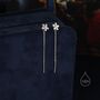 Sterling Silver Tiny Forget Me Not Flower Ear Threaders, thumbnail 4 of 10