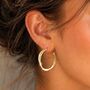 Twisted Gold Plated Sterling Silver Hoop Earrings, thumbnail 2 of 9