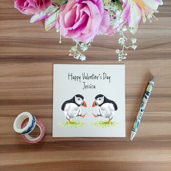 Puffin Couple Valentine's Day Card, 4 of 5