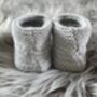 Grey Knitted Baby Booties, thumbnail 4 of 10