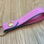 Personalised Handmade Leather Keyring, Pink And Blue, thumbnail 8 of 10