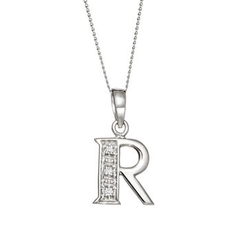Solid Gold Diamond Initial Pendant, 4 of 12