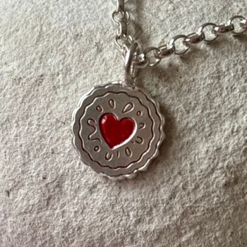 Jammie Dodger Charm Sterling Silver Necklace, 2 of 4