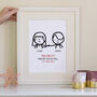 Cartoon Characters Personalised Couples Print, thumbnail 3 of 12