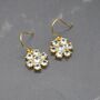 Blue Topaz Gold Dangle Earrings, thumbnail 6 of 8