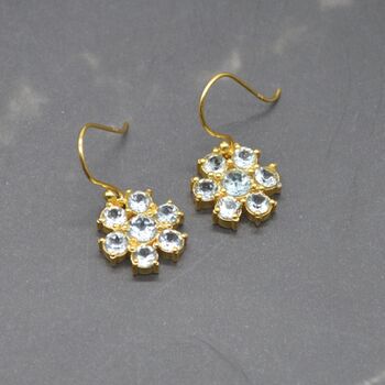Blue Topaz Gold Dangle Earrings, 6 of 8