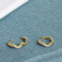18 K Gold Vermeil White Topaz Wave Huggie Hoop Earrings, thumbnail 6 of 10