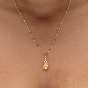 18ct Gold Boxing Glove Charm Necklace, 4 of 5
