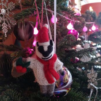 Handmade Felt Noel The Christmas Badger, 2 of 2