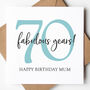 70th Birthday Card Choose Colour And Text, thumbnail 1 of 4