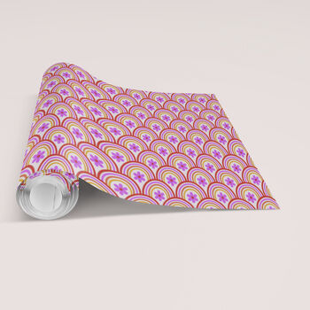 Cosmos Pink Flower Gift Wrap Set, 2 of 8