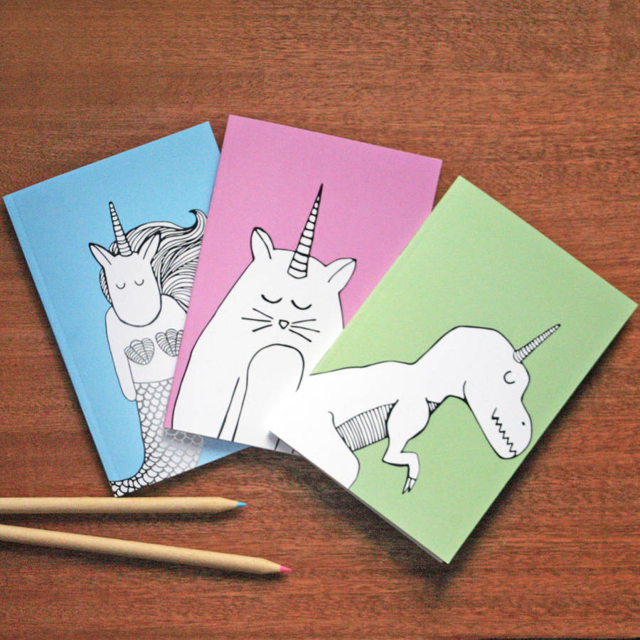 alphabet unicorn notebook set by neon magpie